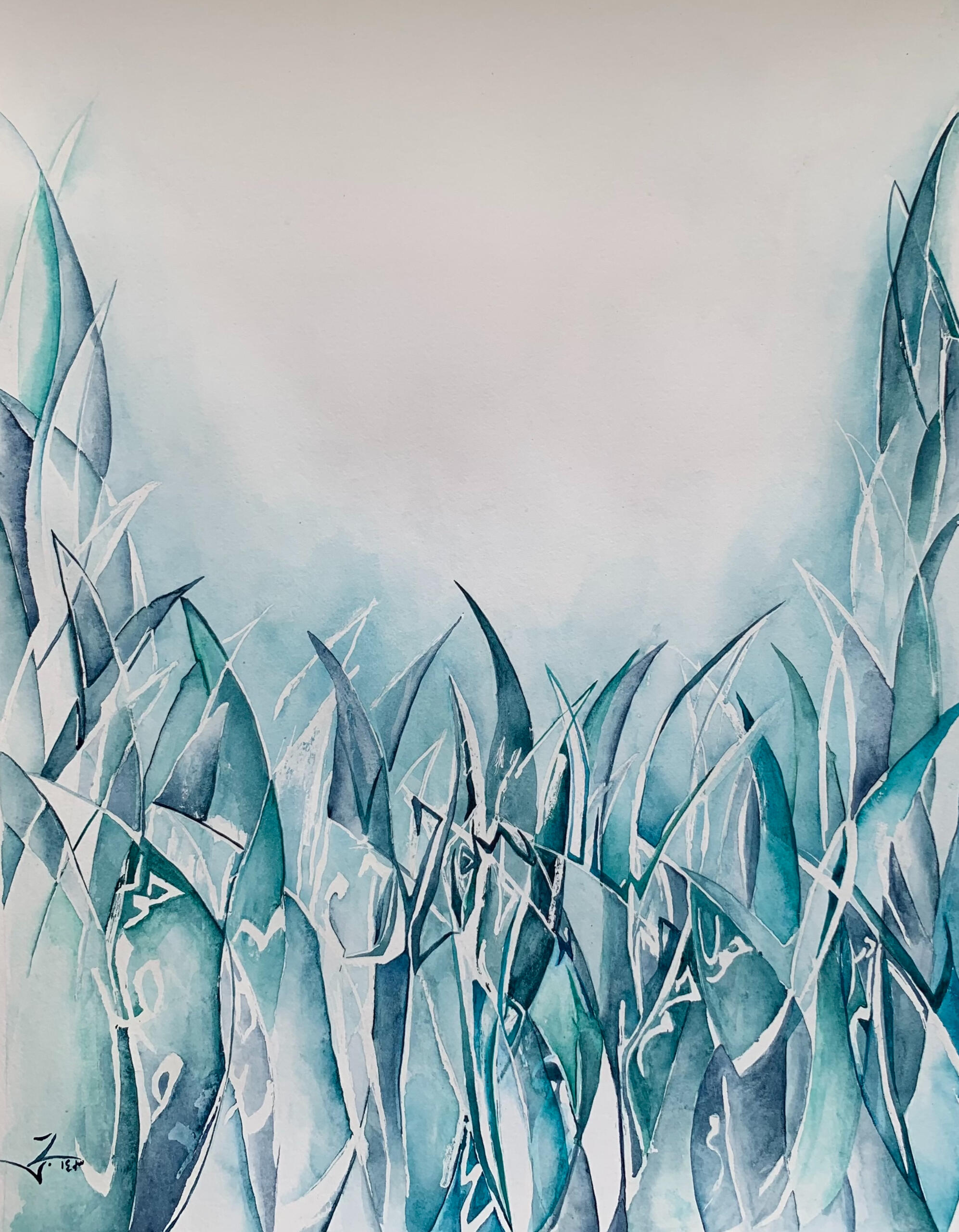 In The Reeds, 2024 (Watercolour on Paper - 47 x 38 cm)